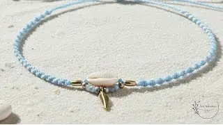 Easy Cowrie shell necklace tutorial/DIY macrame tutorial 🐚