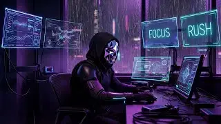 FOCUS // RUSH — Fast Cyberpunk Action Music for Coding & Productivity | HEX-44