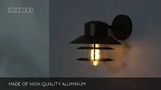 LUCIDE ZICO OUTDOOR WALL LIGHT - BLACK
