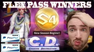 GIVEAWAY SEASON 4 FLEX PASS on CREATIVE DESTRUCTION (WINNERS)!!!!
