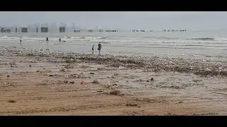 Beautiful Mumbai Versova Juhu Beach ruined by Plastic Waste  | Beach Cleanup by Tractors and JCB |