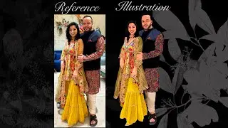Step By Step Guide: Creating Digital Indian Couple Illustration in Procreate