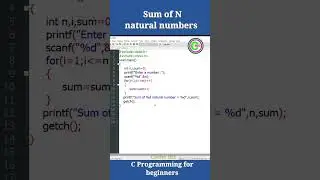 Sum of N natural numbers in C programming #c_programming #c #ytshort #programming #coding