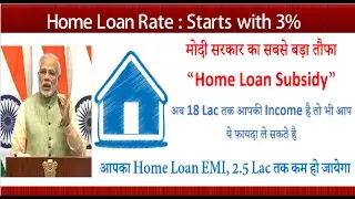 Subsidy on Home Loan, Home Loan Subsidy till 18 Lac Income Explained....!!