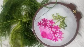Cut flower 💐🌺-Roksana akter ❤️#embroidery #art #flower decoration #baby fork embroidery 🪡