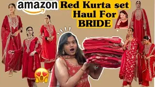 AMAZON RED KURTA SET HAUL FOR *BRIDE*TO BE ❤️|| WEDDING KURTA SET FIND || #amazon 