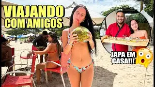 VIAJANDO COM MEUS AMIGOS - PASSAMOS O DIA NA PRAIA E DEPOIAS RODIZIO JAPA EM CASA