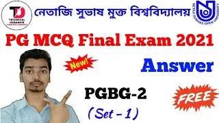 NSOU PGBG 2 (Set-1) Exam Answer 2021 || PGBG 2 Online Exam Answer || Final Exam Answer PGBG 2