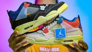 Union Air Jordan 4 Noir против Guava