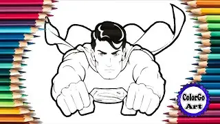 Superman over the Earth Coloring Pages / The Adventures Of Superman Coloring Page #marvel #avengers