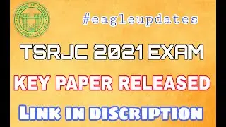 TSRJC 2021 exam key paper | Released link in discription guys | tsrjc website link | #eagleupdates