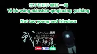 TFBOYS 王源 Roy Wang: 我不知道 I Don't Know (chinese english pinyin lyrics)