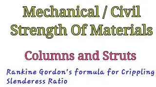 S O M - Columns and Struts - Rankine Gordan's Formula