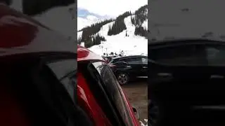 Muddy parking lot near heaven by A-Basin