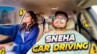 SNEHA CAR DRIVING SKILLS || THE DANGEROUS DAY || #justbanana