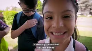 Students walk safely to school with the Walking School Bus program