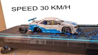 Lego Technic Nissan Skyline Fast and Furious VS Treadmill 🚨 Speed 30 Km/H 🚨 Car CRASH