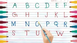 Writing English Alphabet in Four lines | Capital Alphabet Letters writing | AtoZ Upper Case Letters