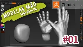 Tutorial Zbrush | Modelar Mão (hand Modeling) - Parte 01