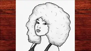 Easy Curly Hair Girl Sketch | AestheticGirl Drawing with Pencil