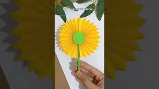 How to make a paper sunflower 🌻 DIY sunflower ✨☀️🌻 #shorts #papercraft #diy #diyflower