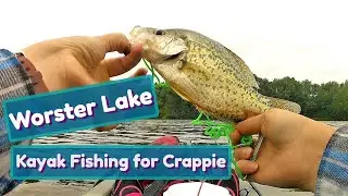 Kayak fishing in Worster Lake at Potato Creek State Park Indiana | Crappie