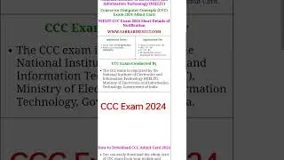 Student NIELIT CCC Admit Card April 2024 Exam