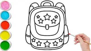 School bag Drawing, Painting and Colouring for kids and toddlers | Art for kids
