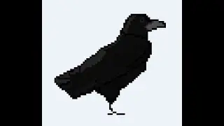 Drawing a crow in pixel art! (Shortened Clip)