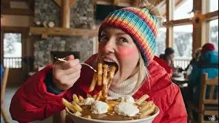 Winter Mukbang #mukbang #canada #poutine #eatingshow #shorts #fyp #explorepage