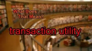 What does transaction utility mean?
