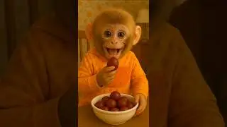 Baby monkey eating sweet jamun ..😋😍 #shorts #trending #viral #animals #monkey #cute #funny #foryou