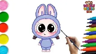 Как нарисовать Лабубу 🐰✨ | Простой и милый мультяшный рисунок для детей | Пошаговая инструкция