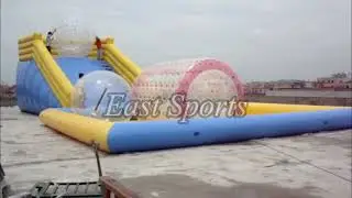 Inflatable ramp slide with roller ball#inflatablegame