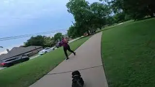  Rescue Dog pulls man on rollerblades