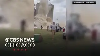 Illinois grain silo collapse caught on camera