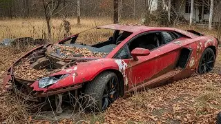 Full Restoration of a Lamborghini Aventador SVJ from Total Disrepair to Looking New | Asmr