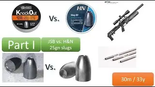 Пули JSB KnockOut 25 гран против пуль H&N 25 гран