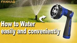 FANHAO Garden Hose Nozzle 100% Heavy Duty Metal Water Hose Sprayer with 8 Spray Patterns-Blue