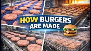 How Burgers Are Made 🍔 | Inside Burger Factory Process | Rawtory