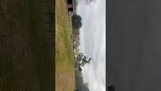 NO HANDS ON HOMEMADE BOOTER #dirtbike #justgonnasendit #bigair #nohands #stunts #booter #jump