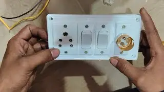 7&times;4 ka board connection || 1 socket 2switch or 1 holder ka connection #electrical #electronic 