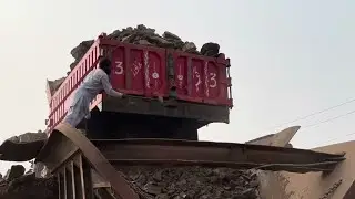 PLAYING  With Giant Rocks.ASMR Rock Quarry CRUSHING Oprations primary jaw Crusher in action#asmr