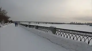 [4К] Прогулка по набережной зимой - Новосибирск - Россия