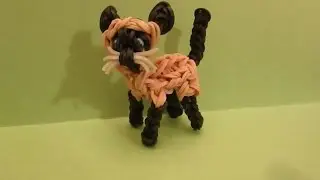Rainbow Loom Siamese Cat or Kitten Charm. 3-D