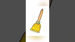How to draw a broom | easy drawing for kids #stepbystep #simple #artforkids #kidsvideo #diy #kidstv