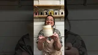 Colouring porcelain with stains before wheel throwing! #shorts #porcelain #wheelthrown #pottery