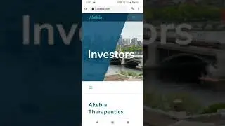 #11 Akebia Therapeutics Another PR Vadadustat AKBA