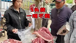 華哥今天賣豬肉真厲害，大早上賣5頭豬，最後一塊豬肉賣得最牛【玖叔v​​log】#pork #猪肉 #玖叔vlog#华哥猪肉#玖叔猪肉#豬肉
