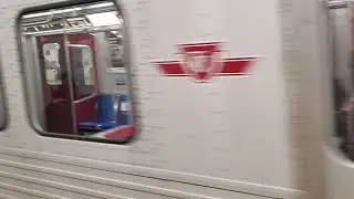 TTC subway train westbound at High Park Station--October 12th, 2020